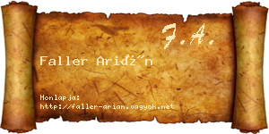Faller Arián névjegykártya